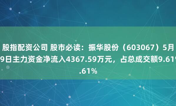 股指配资公司 股市必读：振华股份（603067）5月19日主力资金净流入4367.59万元，占总成交额9.61%