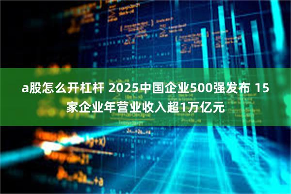 a股怎么开杠杆 2025中国企业500强发布 15家企业年营业收入超1万亿元